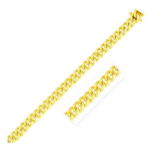 Size: 8.5 - 7.0mm 10k Yellow Gold Classic Miami Cuban Solid Bracelet