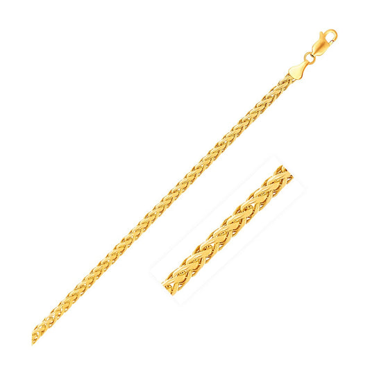 Size: 20'' - 4.1mm 14k Yellow Gold Diamond Cut Round Franco Chain